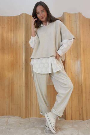 Anine Soft Touch Patch Jogger Washed Stone